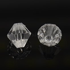 カット加工ダブルコーンクリアアクリルビーズ  染め  透明  10mm  穴：1.5mm  約1000個/500g&nbsp;DBB10MM01