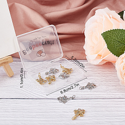 8 шт. 2-х цветные латунные подвески с микропаве из разноцветных кубических цирконий ZIRC-BBC0001-08