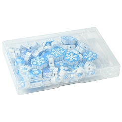 60 шт. 6 стиля печатных деревянных бусин с рождественской тематикой WOOD-FS0001-33