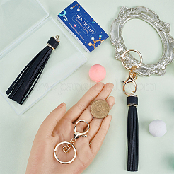 Наборы для ключей с кисточками из искусственной кожи своими руками&nbsp;DIY-SC0026-20B