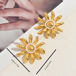 Boucles d'oreilles puces en acier inoxydable et perles de verre 201 pour femmes&nbsp;BQ4917