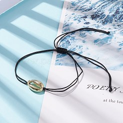 Плетеный браслет из бисера в форме раковины из сплава для женщин&nbsp;BJEW-JB08303