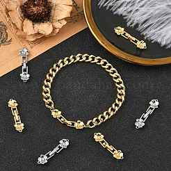 8 pièces 2 couleurs laiton micro pavé clair zircone cubique fermoirs rabattables&nbsp;KK-CJ0005-92