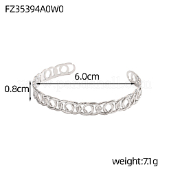 Браслеты-манжеты из нержавеющей стали 304&nbsp;STAS-OY006-80P