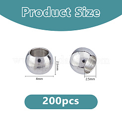 ステンレススチールビーズ  ロンデル  ステンレス鋼色  4x2.5mm  穴：2.5mm  200pc&nbsp;STAS-DC0017-49B