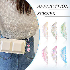 60шт 6 цвета прозрачные акриловые подвески&nbsp;TACR-TA0001-29