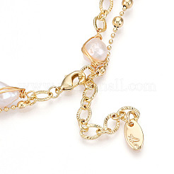 Латунь многожильных браслеты BJEW-N031-01G