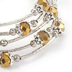 Bracciali avvolgenti in vetro placcato&nbsp;BJEW-JB04018-02