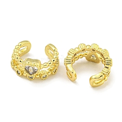 Женские серьги-манжеты из латуни с микропаве и прозрачным цирконием&nbsp;EJEW-C104-048G