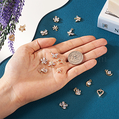 18шт 9 стиля латунные микропрозрачные подвески с кубическим цирконием&nbsp;ZIRC-TA0001-18