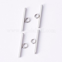 変色しにくい304ステンレススチールのトグル留め具  ステンレス鋼色  リング：21x16x2mm  穴：3mm  バー：23x7x2mm  穴：3mm&nbsp;STAS-P190-07