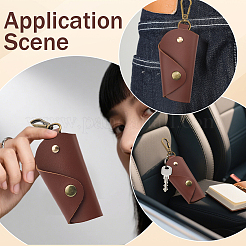 2 шт. 2-цветные винтажные сумки для ключей из искусственной кожи с застежками из сплава&nbsp;ABAG-GL0001-07