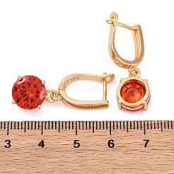 Латунные микропроволочные кубические серьги с цирконием EJEW-K300-21G-01