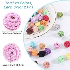 40 шт. 20-х цветные бусины из органической шерстяной ткани&nbsp;FIND-SC0009-18