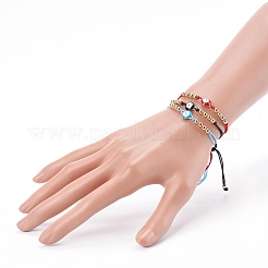 Регулируемые нейлоновые нити плетеные браслеты из бисера BJEW-JB05997