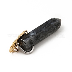 Остроконечные подвески из натурального лабрадорита с насекомыми&nbsp;G-I333-02D