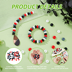 2 пакетик 80 шт. рондель из экологически чистого пищевого силикона фокусные бусины SIL-DC0001-69A