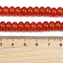 天然の白い翡翠ビーズの連  滑らかなロンデル  レッド  8~8.5x5mm  穴：0.9mm  約74~76個/連  14.96''~15.35''（38~39センチメートル）&nbsp;GG-CBAD029-B05-5x8mm