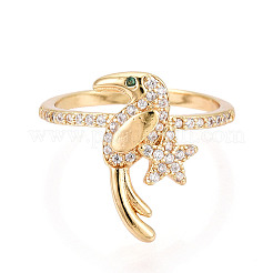 Манжеты из латуни с микро паве кубический цирконий для женщин&nbsp;KK-T071-60G