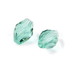 K9ガラスビーズ  ガラス模造オーストリアクリスタルビーズ  菱形  多面カット  ターコイズ  11x7.5~8x7.5~8mm  穴：1.2~1.4mm&nbsp;GL-CBA36C3-02B-02