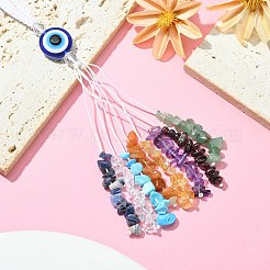 Décorations de pendentif de puce de pierre précieuse de chakra&nbsp;HJEW-JM01123