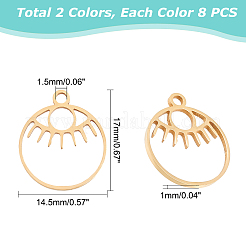 16 шт. подвески из нержавеющей стали 201 двух цветов с лазерной резкой&nbsp;STAS-DC0003-10
