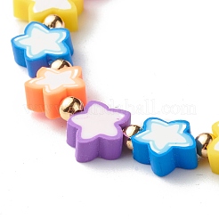 Bracciali elasticizzati fatti a mano con perle di argilla polimerica&nbsp;BJEW-JB06560