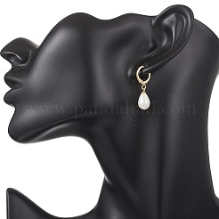 Серьги-гвоздики с жемчужной застежкой из ракушек&nbsp;EJEW-JE06905