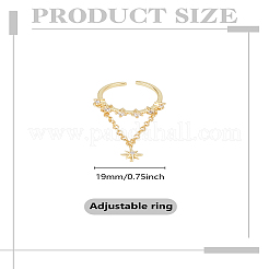 1 шт. латунные кольца с кубическим цирконием для женщин&nbsp;RJEW-LP0003-43