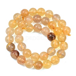 Естественный желтый флюорит бисер нитей&nbsp;G-K340-A03-10mm-02