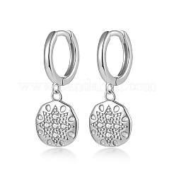 Einfache geometrische Kreisohrringe mit S925-Silber für Damen.&nbsp;KO9544-2