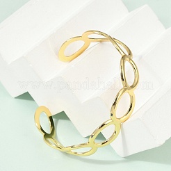 Полые браслеты-манжеты из нержавеющей стали 304 для женщин BJEW-Z097-05G