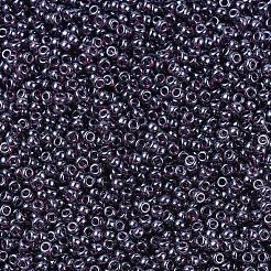 MIYUKIラウンドロカイユビーズ  日本製シードビーズ  11/0  （rr170)透明ダークスモーキーアメジスト光沢  2x1.3mm  穴：0.8mm  約5500個/50g&nbsp;SEED-X0054-RR0170