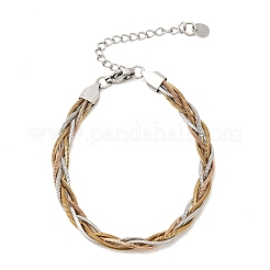 Bracciale a spina di pesce intrecciata in acciaio inossidabile 304 per donna&nbsp;BJEW-K240-08A-M