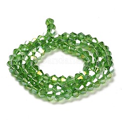 Transparentes perles de verre de galvanoplastie brins&nbsp;GLAA-F029-2mm-A03