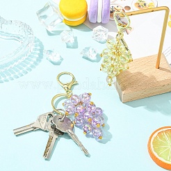 アクリルキーホルダー2個  ブドウ  鉄製リングと合金製回転留め具付き  ABカラーメッキ  ミックスカラー  103mm&nbsp;KEYC-YW00271