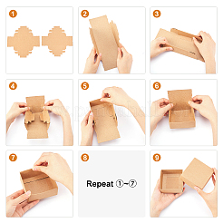 Scatola di carta kraft creativa pieghevole&nbsp;CON-WH0077-01B