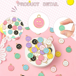 40шт 8 цвета сплава эмалевые подвески&nbsp;ENAM-FS0002-06