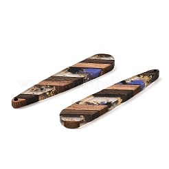 Большие подвески из прозрачной смолы и орехового дерева&nbsp;RESI-E050-01A-01