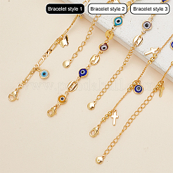 3 шт. набор из 3 браслетов на ногу с бабочкой AJEW-AN0001-06