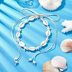 Вощеные хлопковые бусы на талии NJEW-JN04634-01