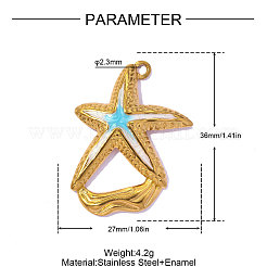 304 Edelstahl-Emaille-Anhänger&nbsp;STAS-OY017-16G