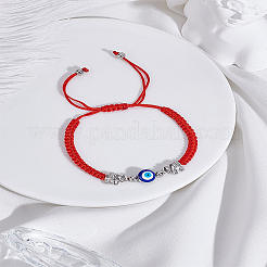 1шт. браслет из бисера в стиле лэмпворк с изображением сглаза&nbsp;BJEW-LP0004-22