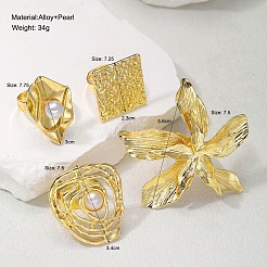 Кольца-манжеты из цинкового сплава и искусственного жемчуга для женщин FS-WG7FFE0-01