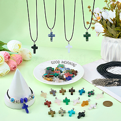 DIY-Kits zur Herstellung von Halsketten mit Kreuzanhänger&nbsp;DIY-FG0008-32