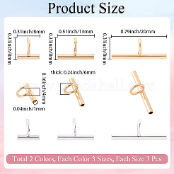 18 шт. 6 стиля латунных трубчатых дужек&nbsp;DIY-SC0030-76
