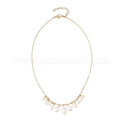 Collares con colgante de cadena de latón con cuentas graduadas de arroz perlado cultivado natural de agua dulce para mujer&nbsp;NJEW-TA00263