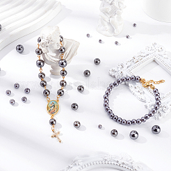 Круглая бусина из экологически чистого окрашенного стекла с жемчугом HY-PH0009-RB053