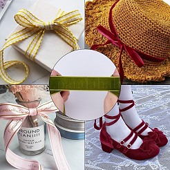 Бархатная лента&nbsp;SRIB-WH0006-18H