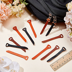 12 шт. двухцветных язычков для застежек-молний из коровьей кожи&nbsp;DIY-WR0005-19